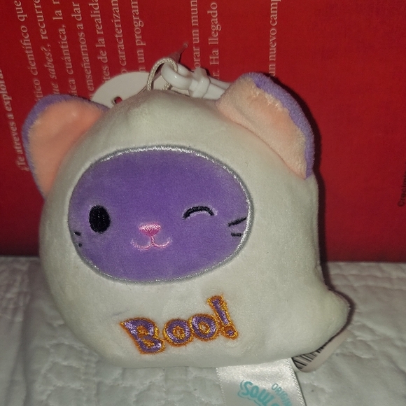 Squishmallows 3" Boo Cat Plush in Purple and Cream - Picture 1 of 7